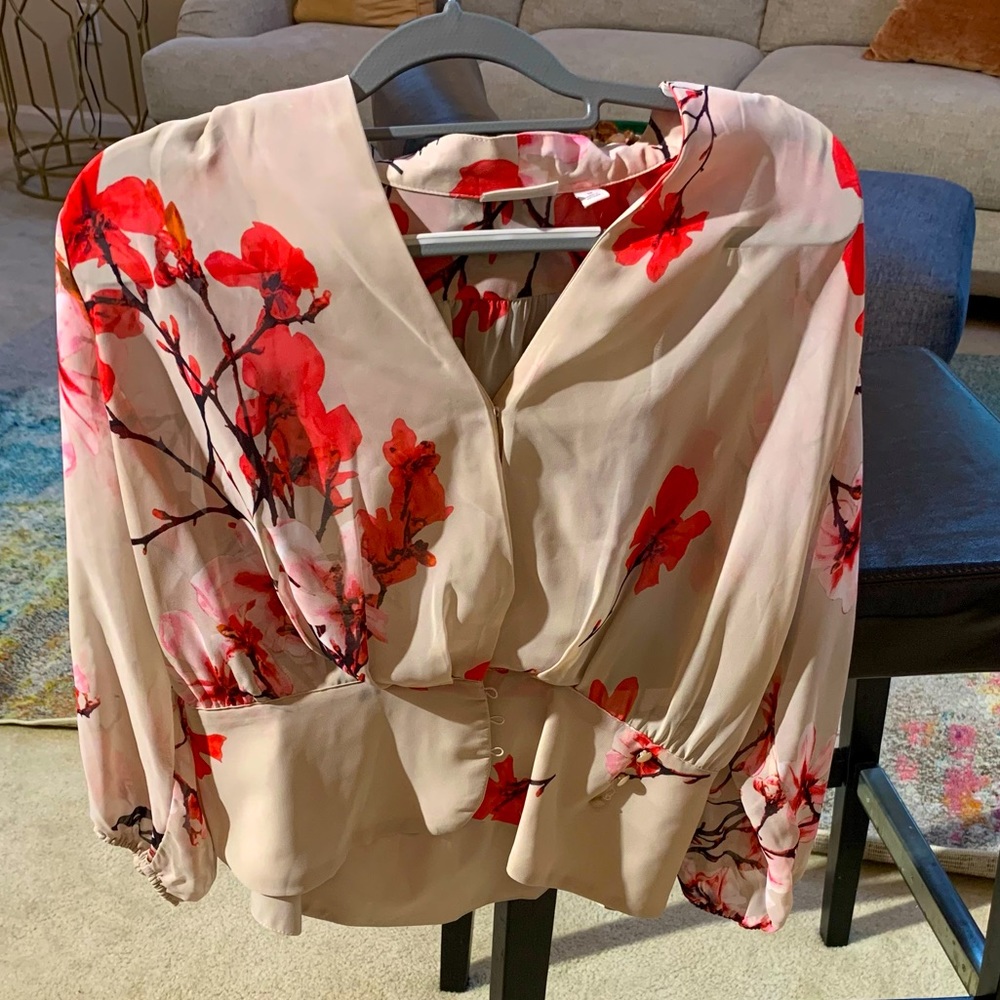 Sheer cherry blossom blouse